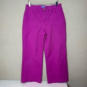 Draper James Slash Pocket Wide Leg Pants in a purple or orchid color size 14